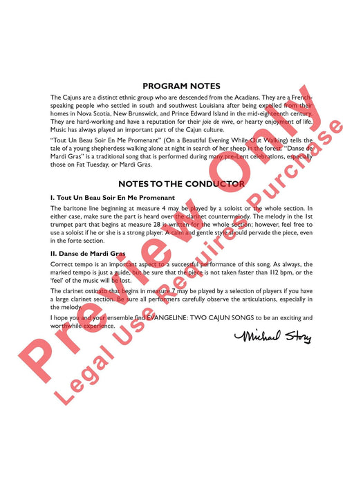 Evangeline: Two Cajun Songs 總譜 | 小雅音樂 Hsiaoya Music