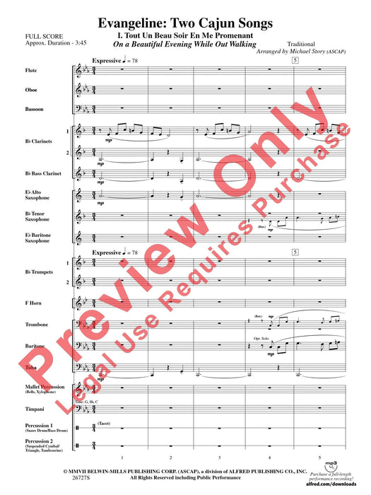 Evangeline: Two Cajun Songs 總譜 | 小雅音樂 Hsiaoya Music