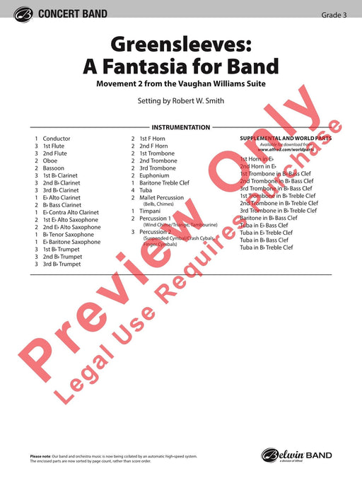 Greensleeves: A Fantasia for Band 綠袖子 幻想曲 總譜 | 小雅音樂 Hsiaoya Music