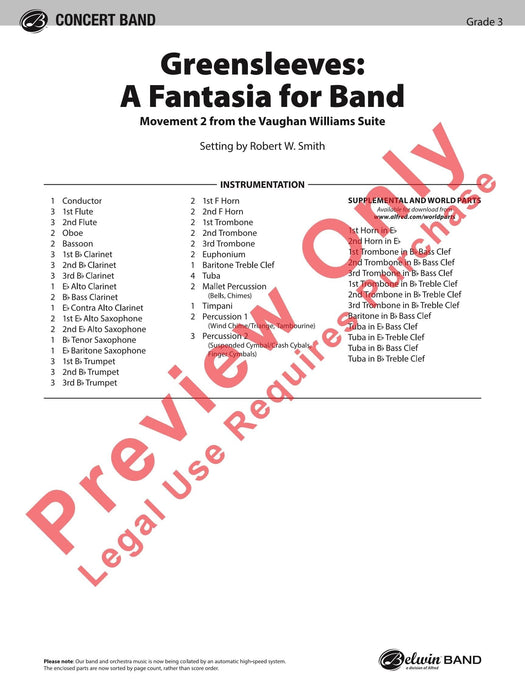 Greensleeves: A Fantasia for Band 綠袖子 幻想曲 總譜 | 小雅音樂 Hsiaoya Music