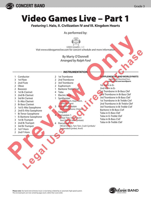 Video Games Live -- Part 1 Featuring: Halo / Civilization IV / Kingdom Hearts 總譜 | 小雅音樂 Hsiaoya Music