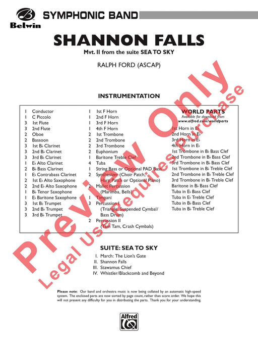 Shannon Falls (Movement 2 from Sea to Sky) 樂章 總譜 | 小雅音樂 Hsiaoya Music