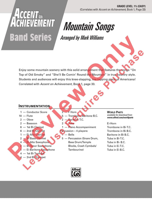 Mountain Songs 總譜 | 小雅音樂 Hsiaoya Music