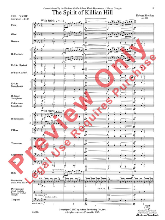 The Spirit of Killian Hill 總譜 | 小雅音樂 Hsiaoya Music