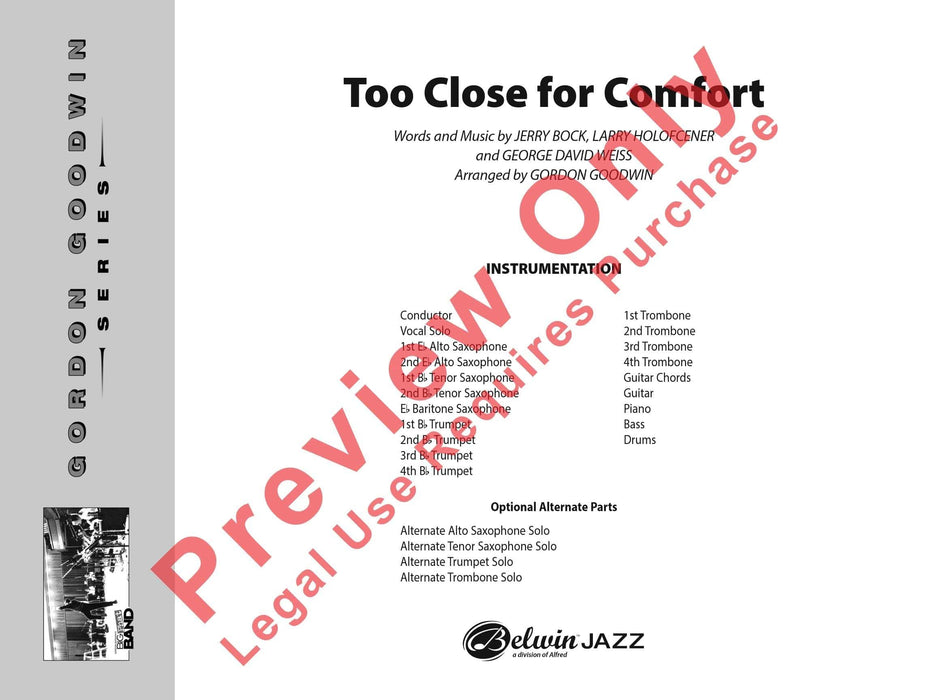 Too Close for Comfort 總譜 | 小雅音樂 Hsiaoya Music