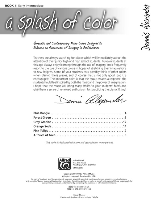 A Splash of Color, Book 1 Romantic and Contemporary Piano Solos Designed to Enhance an Awareness of Imagery in Performance 鋼琴 獨奏 | 小雅音樂 Hsiaoya Music