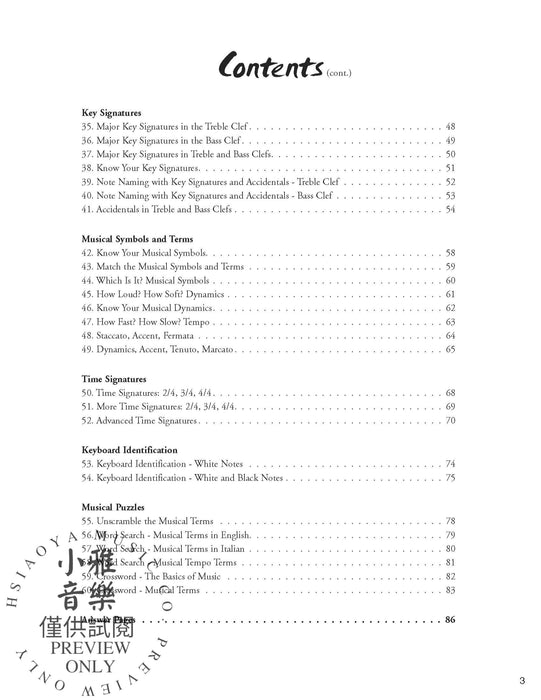 60 Music Quizzes for Theory and Reading One-Page Reproducible Tests to Evaluate Student Musical Skills | 小雅音樂 Hsiaoya Music