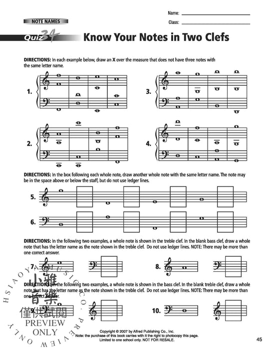 60 Music Quizzes for Theory and Reading One-Page Reproducible Tests to Evaluate Student Musical Skills | 小雅音樂 Hsiaoya Music