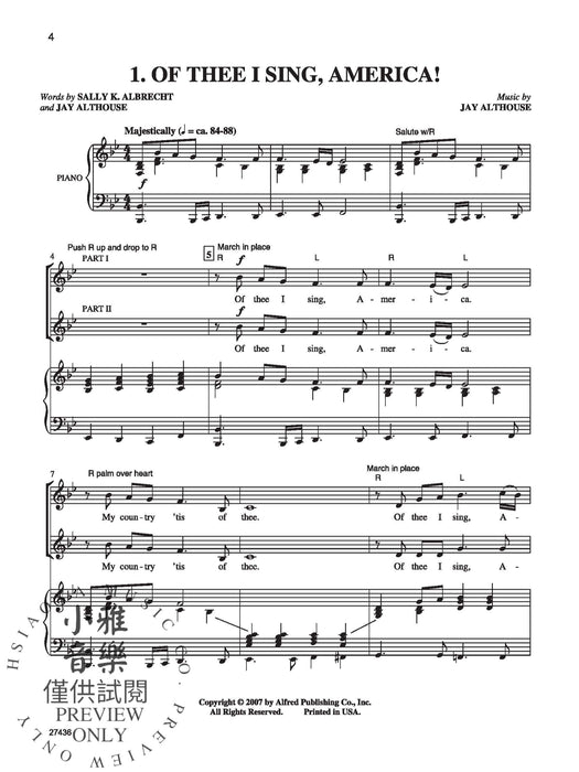 Of Thee I Sing! A Celebration of America's Music for 2-Part Choirs | 小雅音樂 Hsiaoya Music