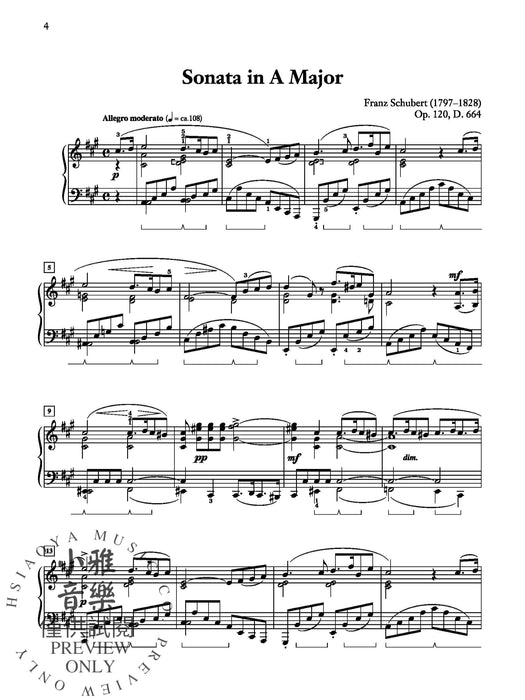 Schubert: Sonata in A Major, Opus 120 舒伯特 奏鳴曲 作品 | 小雅音樂 Hsiaoya Music