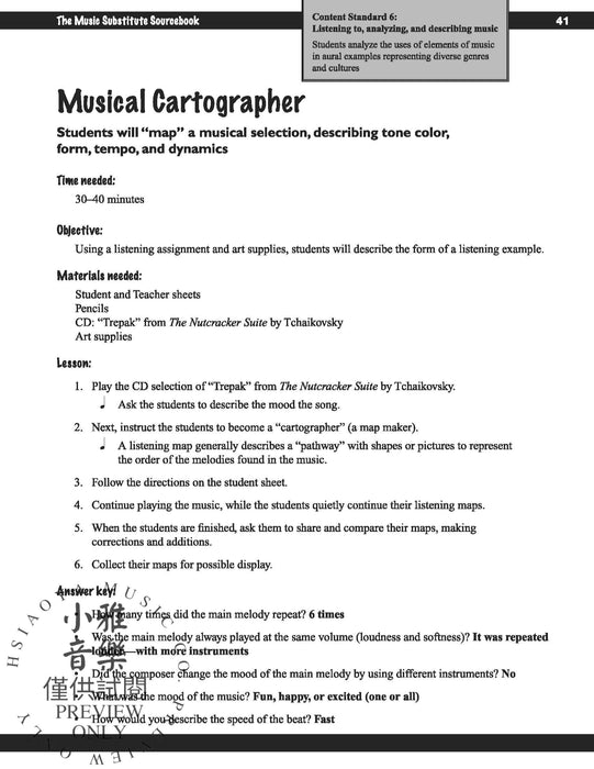 The Music Substitute Sourcebook, Grades K--3 Fun, Content Filled, Elementary Music Lessons for Effortless Substitute Teacher Preparation | 小雅音樂 Hsiaoya Music