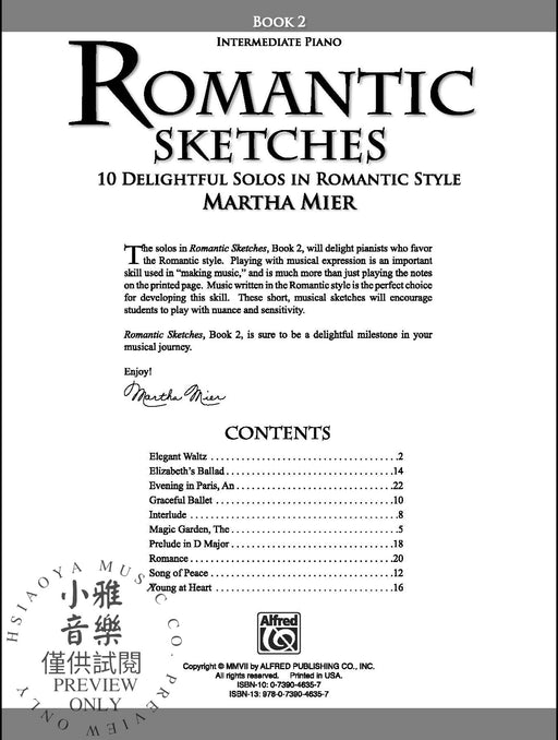 Romantic Sketches, Book 2 10 Delightful Solos in Romantic Style 獨奏 風格 | 小雅音樂 Hsiaoya Music