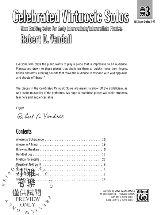Celebrated Virtuosic Solos, Book 3 Eight Exciting Solos for Early Intermediate/Intermediate Pianists 獨奏 獨奏 | 小雅音樂 Hsiaoya Music