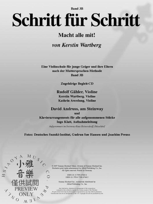 Step by Step 3B: An Introduction to Successful Practice for Violin [Schritt für Schritt] Macht alle mit! 導奏 小提琴 | 小雅音樂 Hsiaoya Music