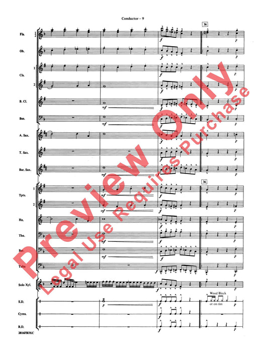 Fiddle-Faddle Featuring Solo Xylophone or Marimba 提琴 獨奏木琴 馬林巴琴 總譜 | 小雅音樂 Hsiaoya Music