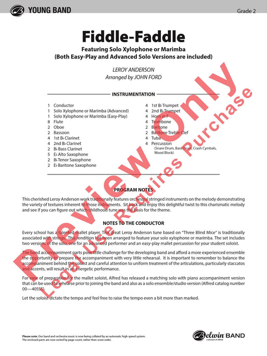 Fiddle-Faddle Featuring Solo Xylophone or Marimba 提琴 獨奏木琴 馬林巴琴 總譜 | 小雅音樂 Hsiaoya Music