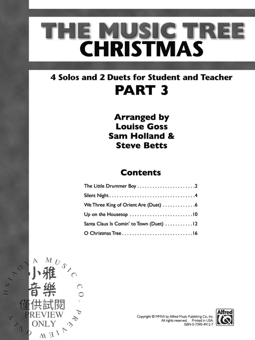 The Music Tree: Christmas, Part 3 4 Solos and 2 Duets for Student and Teacher 獨奏 二重奏 | 小雅音樂 Hsiaoya Music