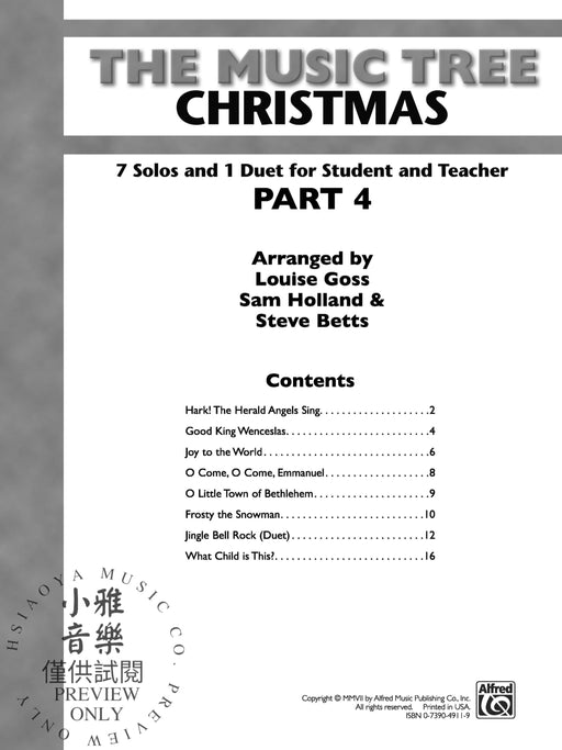 The Music Tree: Christmas, Part 4 7 Solos and 1 Duet for Student and Teacher 獨奏 二重奏 | 小雅音樂 Hsiaoya Music