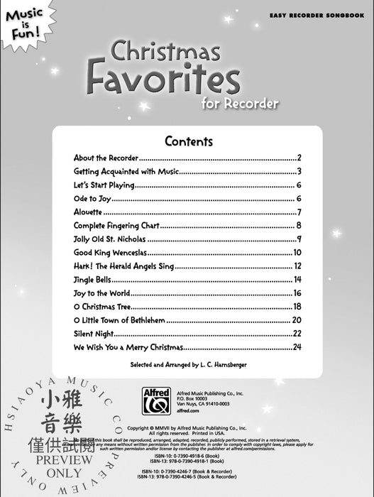 Christmas Favorites for Recorder | 小雅音樂 Hsiaoya Music