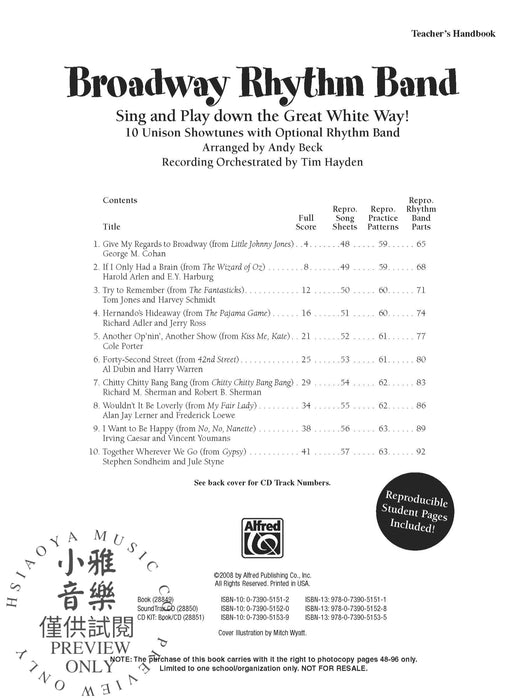 Broadway Rhythm Band Sing and Play Down the Great White Way! 10 Unison Showtunes with Optional Rhythm Band 百老匯節奏 同度 節奏 | 小雅音樂 Hsiaoya Music