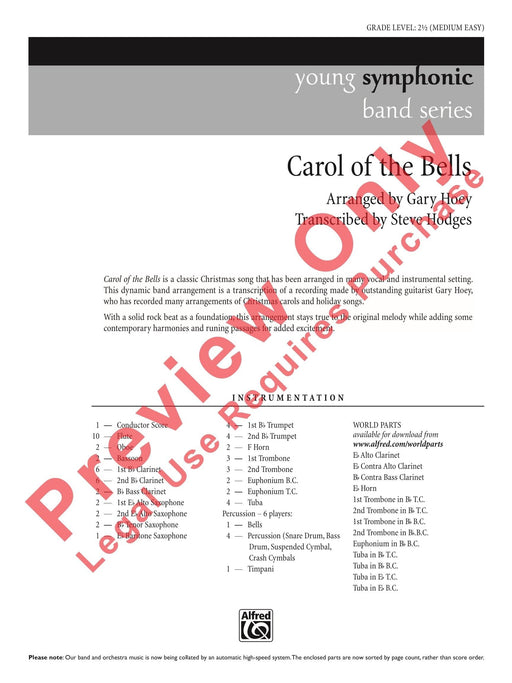 Carol of the Bells 耶誕頌歌 鐘 總譜 | 小雅音樂 Hsiaoya Music