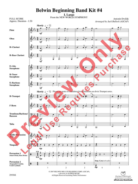 Belwin Beginning Band Kit #4 A Complete Concert Including: Largo / The Marine's Hymn / Down Deep / Slam Dunk 音樂會 讚美歌 總譜 | 小雅音樂 Hsiaoya Music