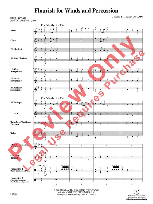 Flourish for Winds and Percussion 擊樂器 總譜 | 小雅音樂 Hsiaoya Music