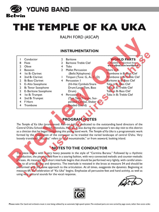 The Temple of Ka Uka 總譜 | 小雅音樂 Hsiaoya Music