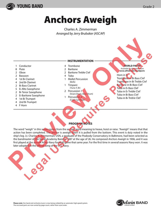 Anchors Aweigh 總譜 | 小雅音樂 Hsiaoya Music