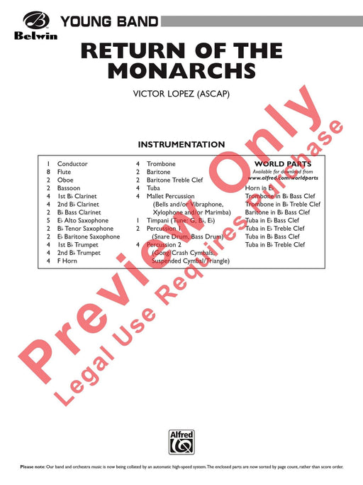 Return of the Monarchs 總譜 | 小雅音樂 Hsiaoya Music