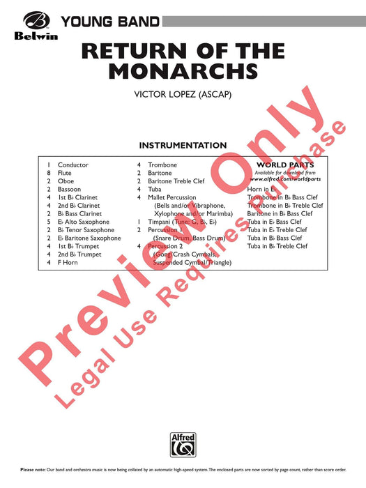 Return of the Monarchs 總譜 | 小雅音樂 Hsiaoya Music