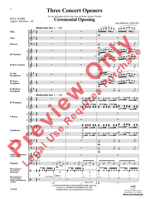 Three Concert Openers 音樂會 總譜 | 小雅音樂 Hsiaoya Music