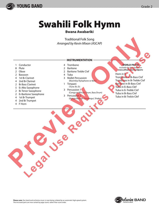 Swahili Folk Hymn (Bwana Awabariki) 民謠 總譜 | 小雅音樂 Hsiaoya Music