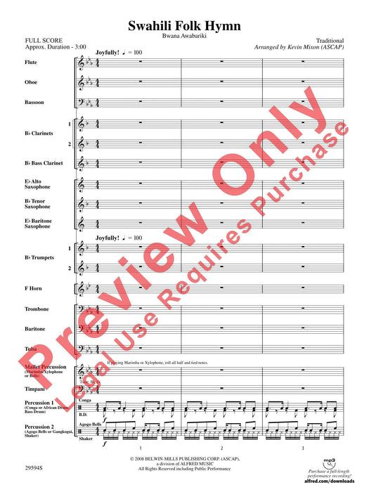 Swahili Folk Hymn (Bwana Awabariki) 民謠 總譜 | 小雅音樂 Hsiaoya Music