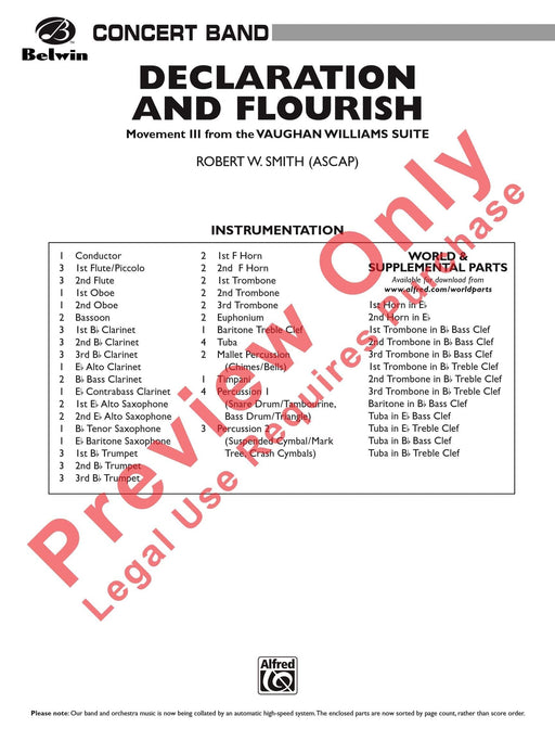 Declaration and Flourish (Movement III from the Vaughan Williams Suite) 樂章 組曲 總譜 | 小雅音樂 Hsiaoya Music