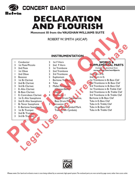 Declaration and Flourish (Movement III from the Vaughan Williams Suite) 樂章 組曲 總譜 | 小雅音樂 Hsiaoya Music