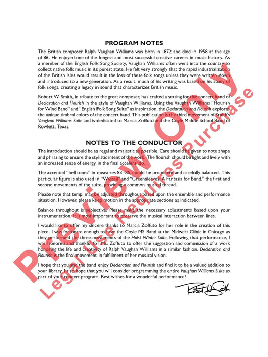 Declaration and Flourish (Movement III from the Vaughan Williams Suite) 樂章 組曲 總譜 | 小雅音樂 Hsiaoya Music