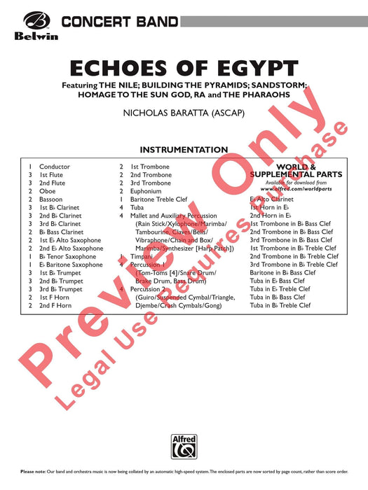 Echoes of Egypt Featuring: The Nile / Building the Pyramids / Sandstorm / The Pharaohs 總譜 | 小雅音樂 Hsiaoya Music