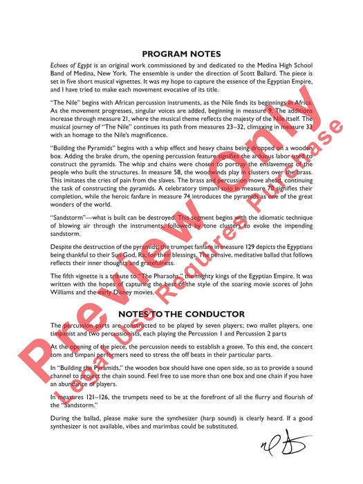 Echoes of Egypt Featuring: The Nile / Building the Pyramids / Sandstorm / The Pharaohs 總譜 | 小雅音樂 Hsiaoya Music