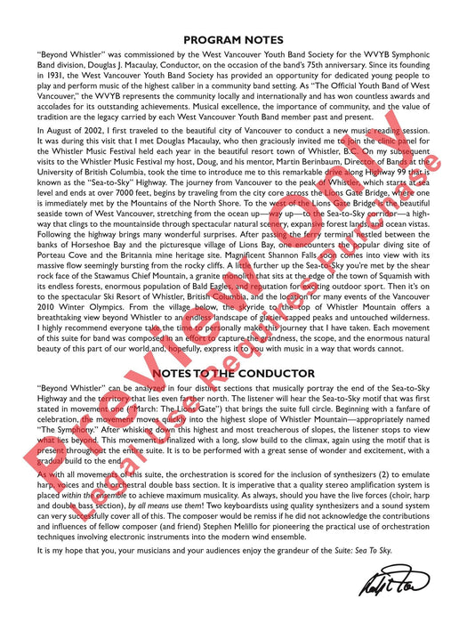 Beyond Whistler Mvt. IV from the Sea to Sky Suite 組曲 總譜 | 小雅音樂 Hsiaoya Music