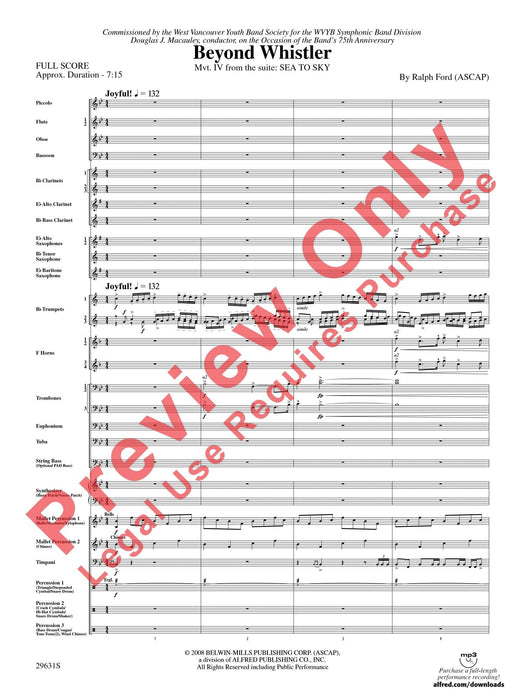 Beyond Whistler Mvt. IV from the Sea to Sky Suite 組曲 總譜 | 小雅音樂 Hsiaoya Music