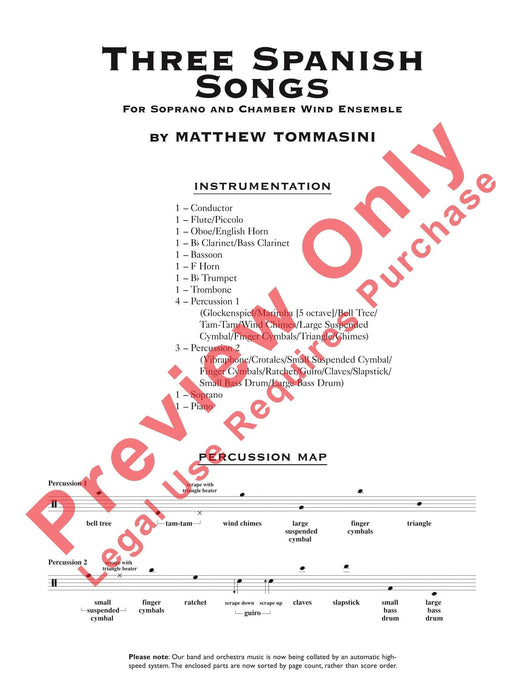 Three Spanish Songs (for Soprano and Wind Ensemble) 管樂團 總譜 | 小雅音樂 Hsiaoya Music