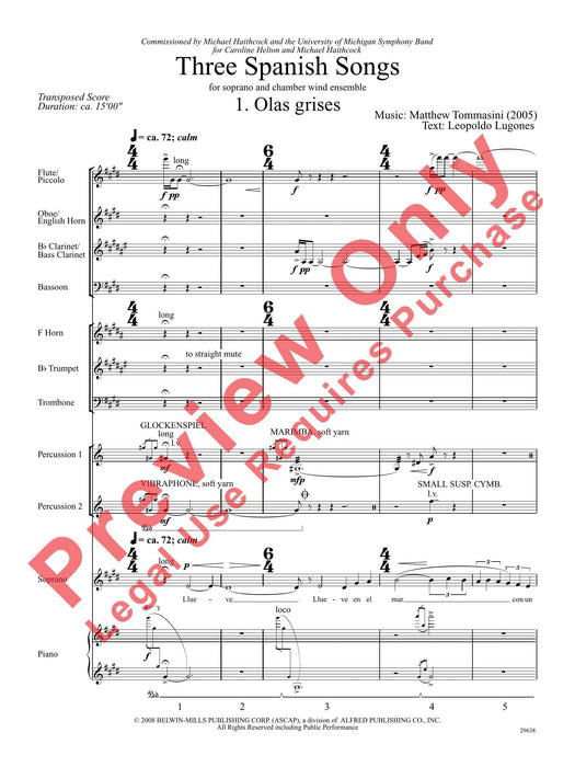 Three Spanish Songs (for Soprano and Wind Ensemble) 管樂團 | 小雅音樂 Hsiaoya Music