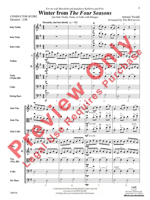 Winter from The Four Seasons 韋瓦第 四季 總譜 | 小雅音樂 Hsiaoya Music