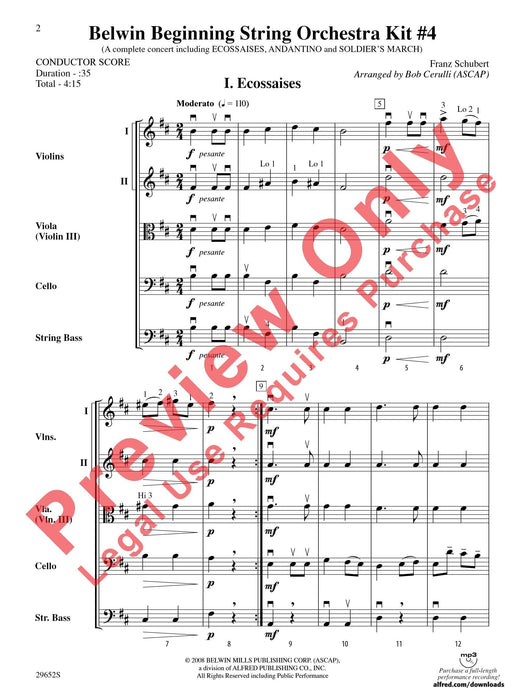 Belwin Beginning String Orchestra Kit #4 Featuring: Ecossaises / Andantino / Soldier's March 弦樂團 埃柯賽斯舞曲 進行曲 | 小雅音樂 Hsiaoya Music