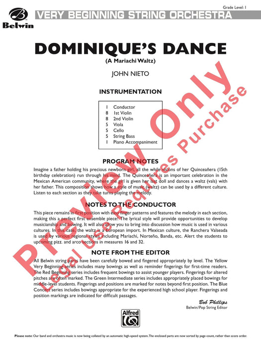 Dominique's Dance 舞曲 總譜 | 小雅音樂 Hsiaoya Music