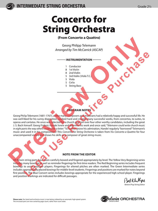 Concerto for String Orchestra (from Concerto a Quattro) 泰勒曼 協奏曲 弦樂團 協奏曲 | 小雅音樂 Hsiaoya Music