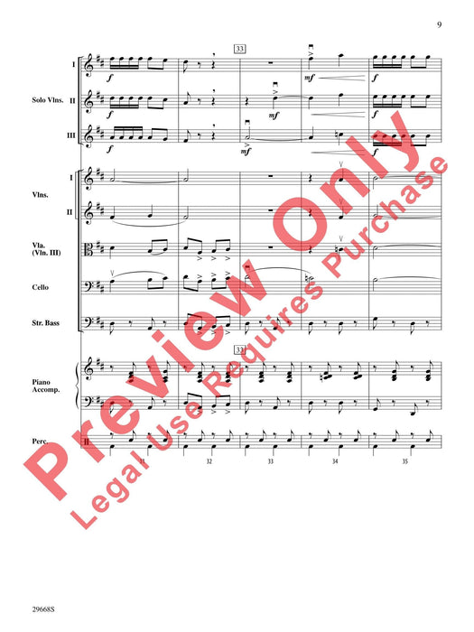 Bugler's Holiday for Three Violins and String Orchestra 小提琴 弦樂團 總譜 | 小雅音樂 Hsiaoya Music