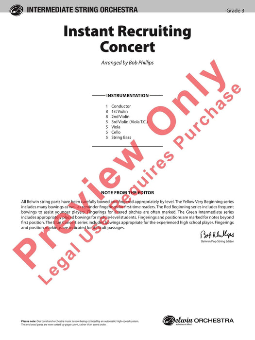 Instant Recruiting Concert 音樂會 總譜 | 小雅音樂 Hsiaoya Music