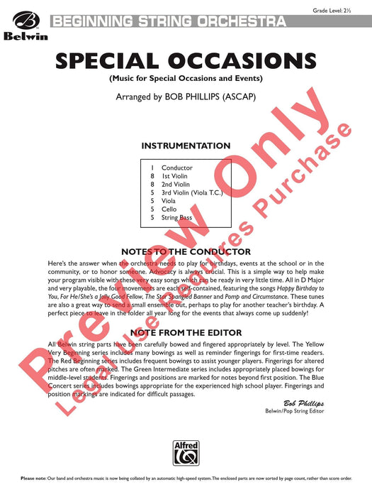 Special Occasions (Music for Special Occasions and Events) 總譜 | 小雅音樂 Hsiaoya Music